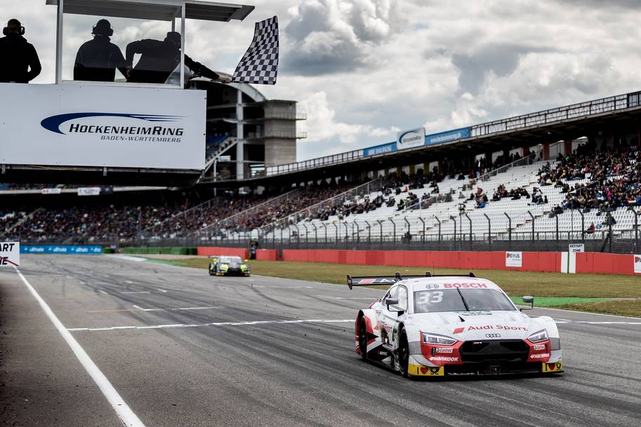 René Rast won race two of the 2019 DTM season on Sunday with Hankook Race Tyres